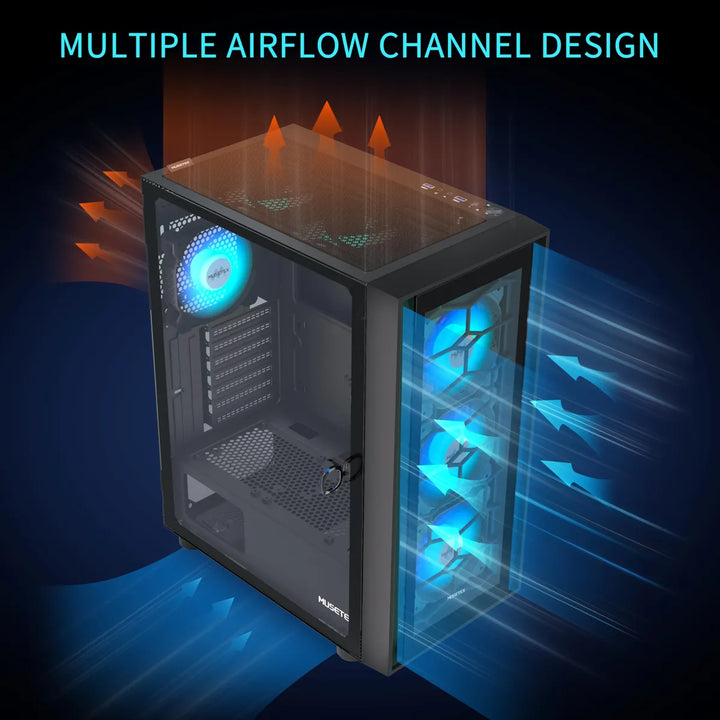 Funda De Pc Con Ventiladores Argb Preinstalados