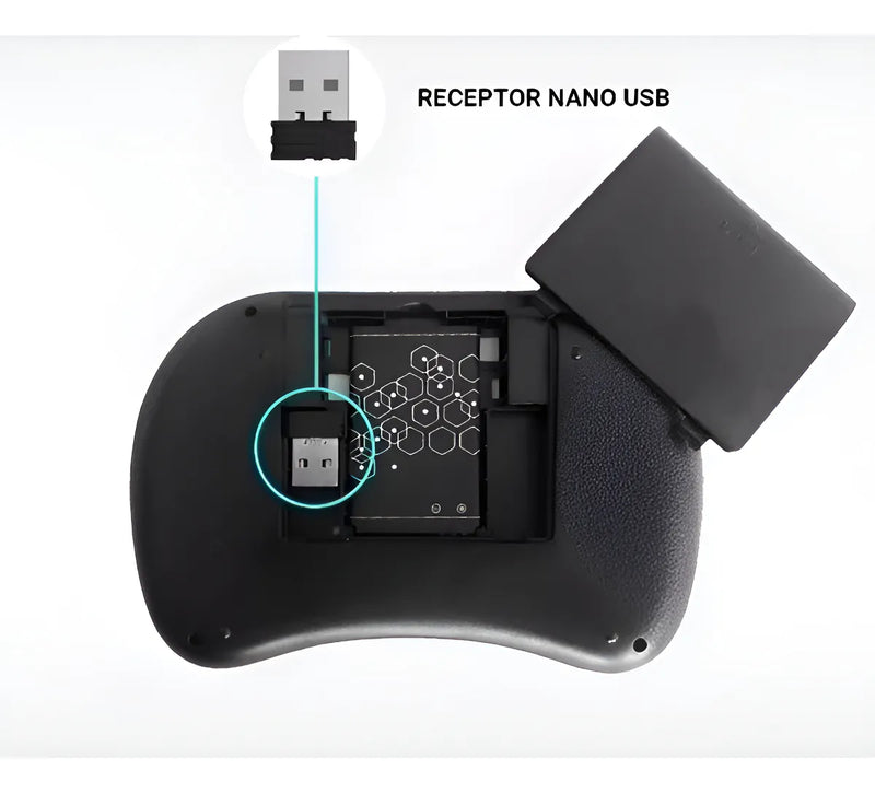 Mini Teclado Inalámbrico Airmouse Android Smart Tv Iluminado Mouse Color Teclado Black
