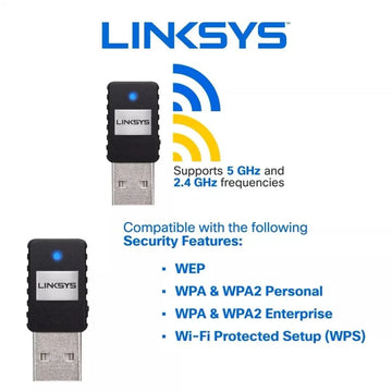 Linksys Ae6000 Adaptador Mini Usb Wifi Dual Band Ac 580mbps