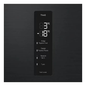 Nevera Lg 343l Bottom Freezer Doorcooling+ Thinq Negro Mate Plateado