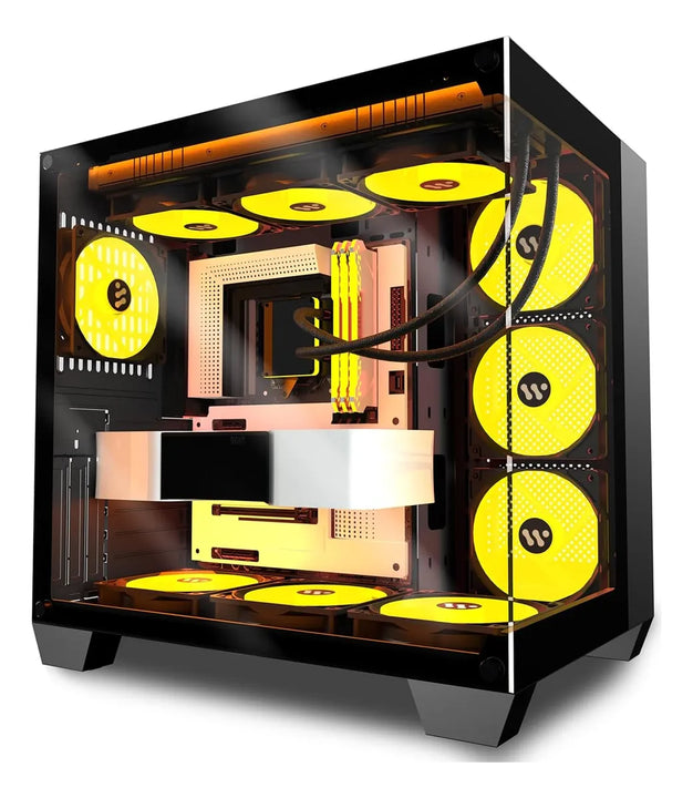 Pc Case Atx 6 Pwm Argb Ventiladores Preinstalados Funda