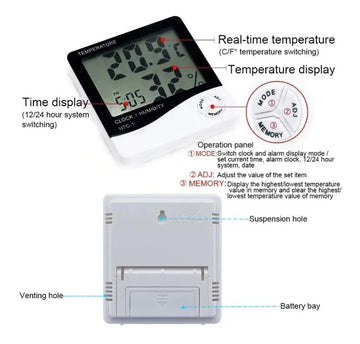 Termohigrometro Digital Medidor De Humedad Y Temparatura