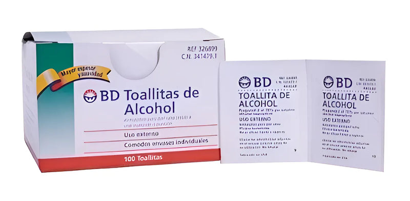 Toallitas Alcohol Swab Pañitos Para Desinfeccion B.d.® X 100
