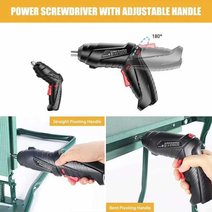 Destornillador Atornillador Eléctrico 48 Piezas Minitaladro - Negro