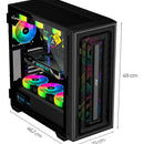 Chasis Gamer E-atx Argb 7 Coolers Argb Jx-125 War Hammer Negro