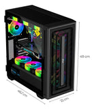 Chasis Gamer E-atx Argb 7 Coolers Argb Jx-125 War Hammer Negro