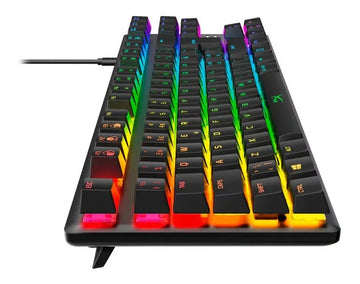Teclado HyperX Alloy QWERTY Red- Linear inglés US color negro con luz RGB