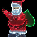 Papá Noel En Manguera Led Luces Navideñas Roja, Blanco Y Verde