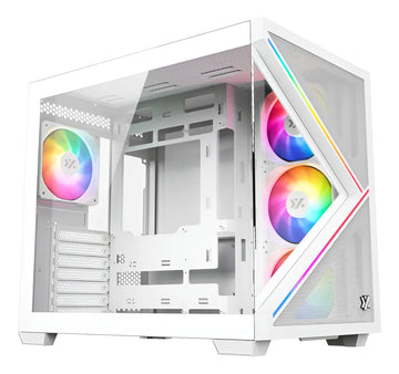 Chasis Gamer Xyz Qubex White | Argb | Atx | 4 Fans | Type C Blanco