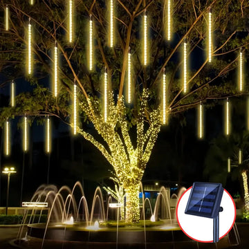 Luces Led Lagrima Meteoro X 8 Decoracion Navidad Calida Amarillo