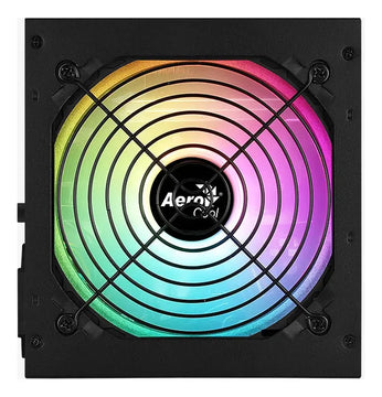 Fuente De Poder Gamer Aerocool Dorado 750w 80 Gold Argb Color Negro