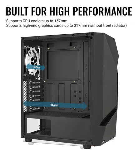 Gabinete Chasis Gamer Aerocool Scape Argb 3 Ventiladores Rgb