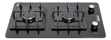 Estufa De Empotrar Vidrio Templado 2pt Gas Propano 6040 Negro