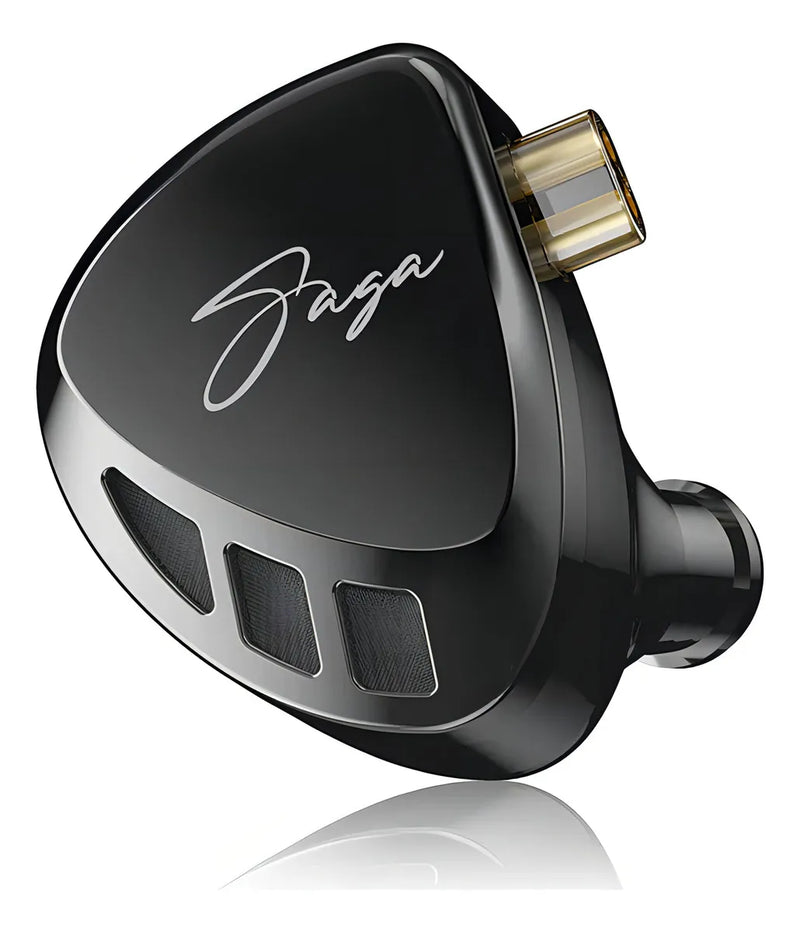 Audífonos Kz Saga Improved Bass Monitores In-ear Hifi Gamer Color Negro Con Micrófono