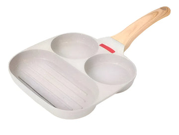 Sartén multiusos 3 en 1 con separadores para huevos y hamburguesas, color gris