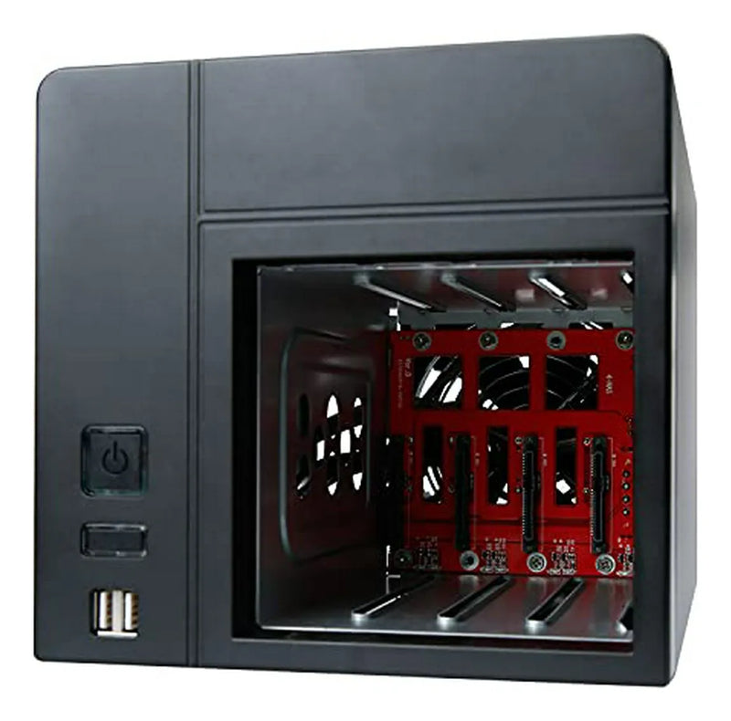 Chasis Nas 4 Bahías Con Psu Flex Mini-itx, Bandejas 2.5/3.5