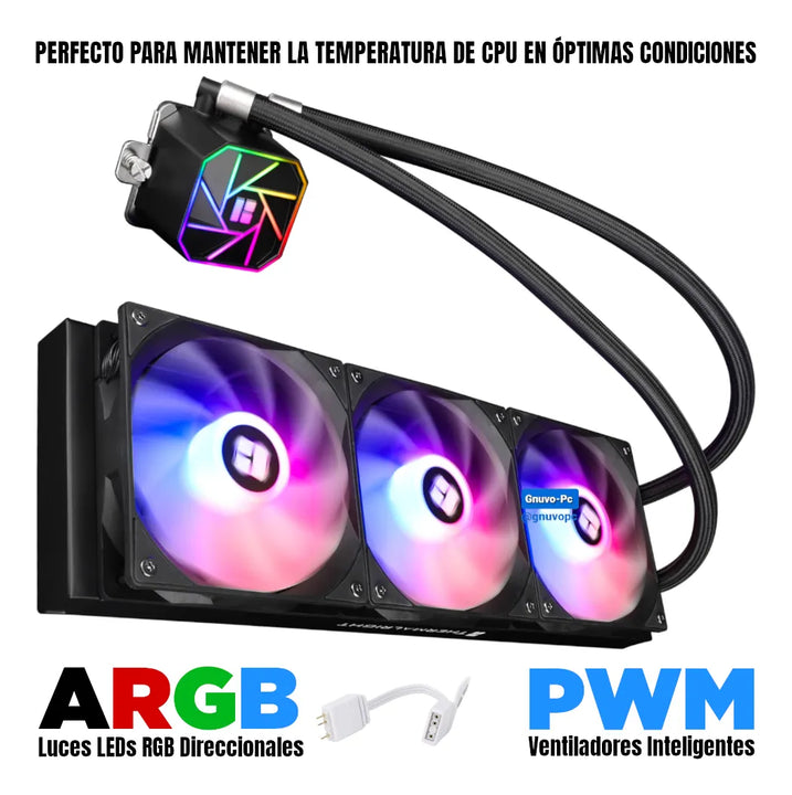 Enfriamiento Liquido Pc Cpu Ta 360 Argb Lga 1700 Am5 Negro