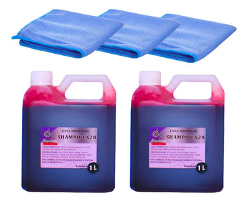 Kit Lavado Carros Y Motos Shampoo X20 Paños De Microfibra