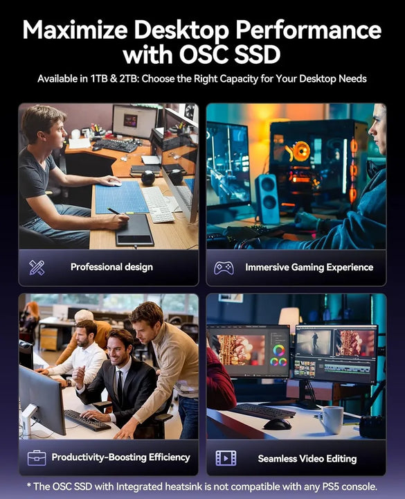 Disco Ssd Orico 1tb Ice Armor Pcie 4.0 Nvme Disipado 7450 Negro