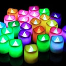 6 Velas Led Multicolor Pilas Navideñas Luz Rgb Iluminación
