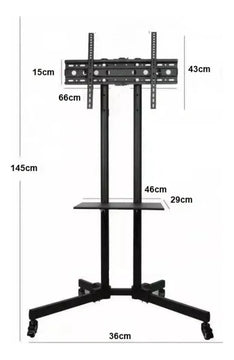 Soporte Tv Móvil Ruedas, 32'' A 70'' / Max 50kg, Jd Spr-6402 Color Negro