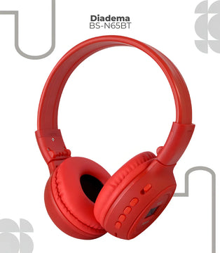 Audifonos Inalámbricos Wireless N65bt Color Rojo
