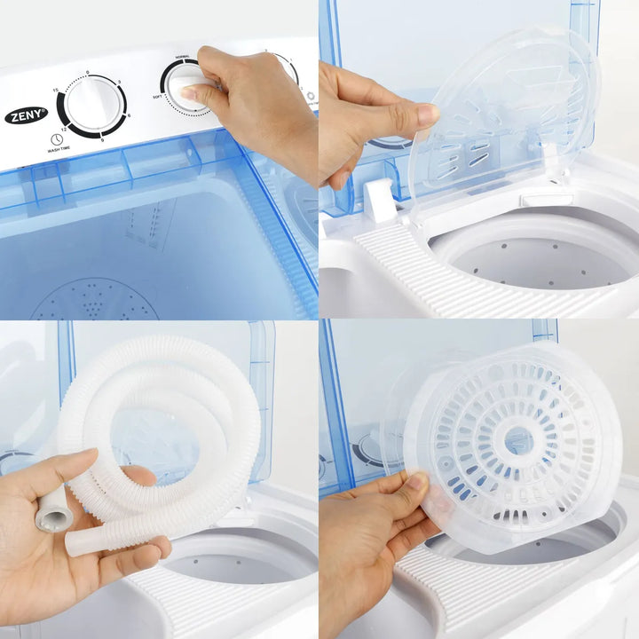 Lavadora Portátil Compacta Con Dos Tinas Pequeñas Zeny -