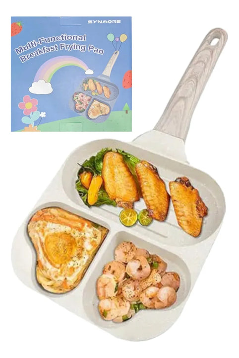 Sartén Para Huevos Fritos Forma De Corazón 3 Puestos Niños Beige