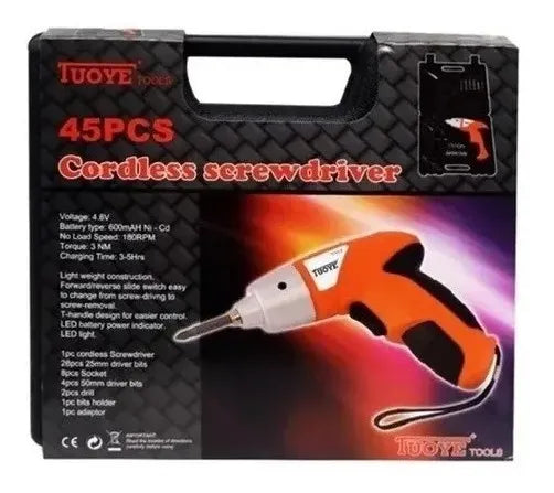 Destornillador Inalámbrico Recargable Eléctrico Atornillador - Naranja