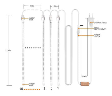 Set 2 Extensiones 10 Tubos Con Luces Navideñas Led Qishi