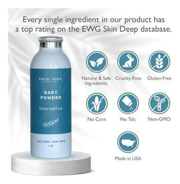 Polvo De Bebé Natural Sin Talco - Fórmula Suave Con Arrowroo