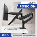 Soporte Brazo Monitor Para 2 Pantallas Lcd Led Escritorio Gris Oscuro