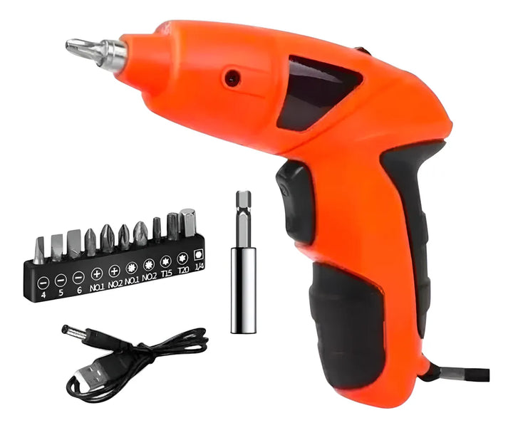 Destornillador Inalámbrico Eléctrico Recargable Atornillador - Naranja