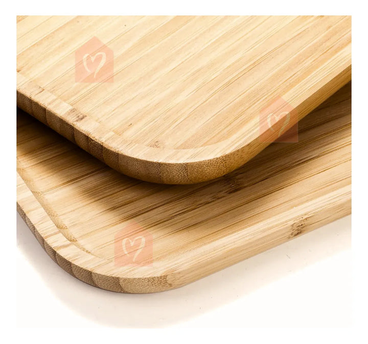 Bandeja De Bambú Para Servir Alimentos Mesa Y Cocina Lisa Madera