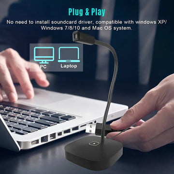 Micrófono de escritorio para pc notebook profesional color blanco G22 Seisa