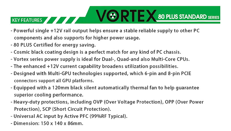 Fuente De Poder Raidmax Vortex 800w 80 Plus White 2x Pcie Negro