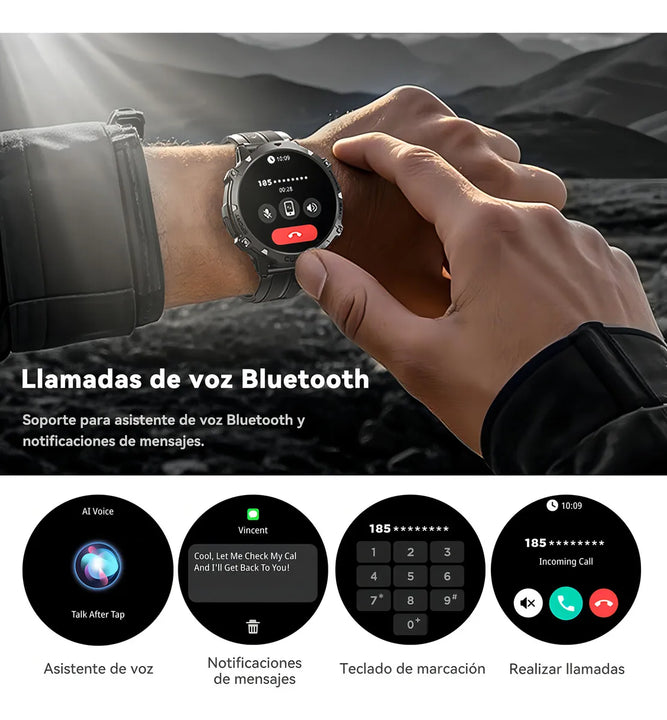 Cubot Smartwatch Reloj Inteligente X3 Bluetooth Llamada 1.73 Impermeable Negro