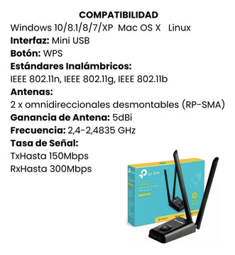 Tarjeta De Red Usb Rompemuros Doble Antena Wifi Tl-wn8200nd