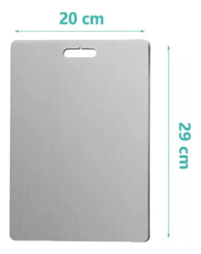 Tabla Cortar Alimentos Acero Inoxidable Antibacterial 30x20 Lisa