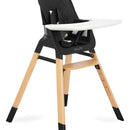 Silla Alta Compacta De Madera Negra Portátil Con Bandeja Aju