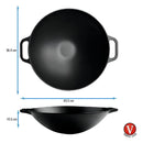 Sarten Wok 14 De Hierro Fundido Esmaltado Victoria Color Negro