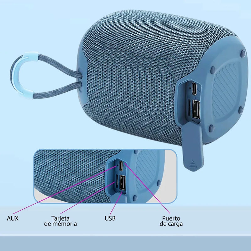 Parlante Portátil Bluetooth Inalámbrico Tws Negro Con Ipx5