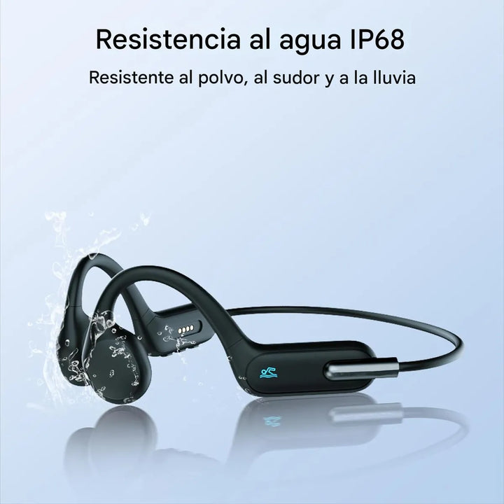 Audífonos De Conducción Ósea Para Natación,ip68impermeables Negro