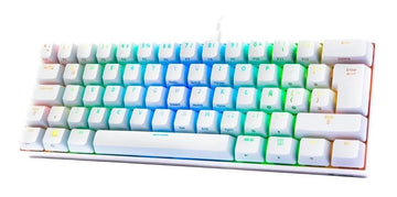Teclado VSG QWERTY Kailh Brown español latinoamérica color blanco con luz RGB