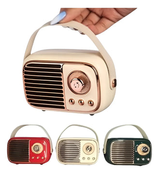 Parlante Bluetooth Radio Fm Vintage Recargable 5v Lector Usb Rojo, Verde, Beige