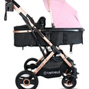 Coche De Bebé Bebesit Gold Lx Tipo Moisés Rosado Chasis Negro