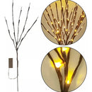 Árbol Flor 20 Led Ramal Guirnalda Pilas Iluminación Jardin Marrón