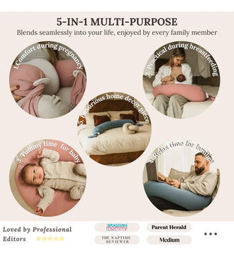Cuddobaby Almohada De Embarazo 5 En 1 Funda Refrescante, Fir