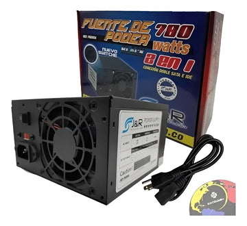 Fuente De Poder - 780w 2 En 1 J Y R Psu-004 Negro