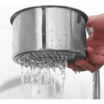 Colador Drenaje Metalico Acero Inoxidable Residuo Alimento Plateado